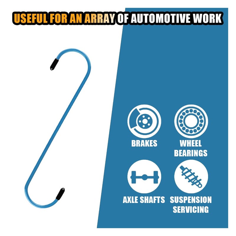 GLSOWEE Car Brake Caliper Hooks, Auto Brake Caliper Hangers with Rubber Tips, Universal Durable & Rust-Proof Automotive Tools for Braking, Axle, Bearing, Suspension Work (Blue, 4 pcs) - Image 4
